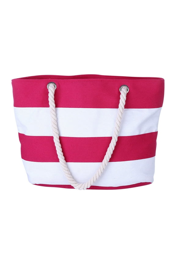 Hemp Rope Striped Canvas Bag Women Fashion Travel Shopping Practical Large Capacity Canvas Bag Beach Bag