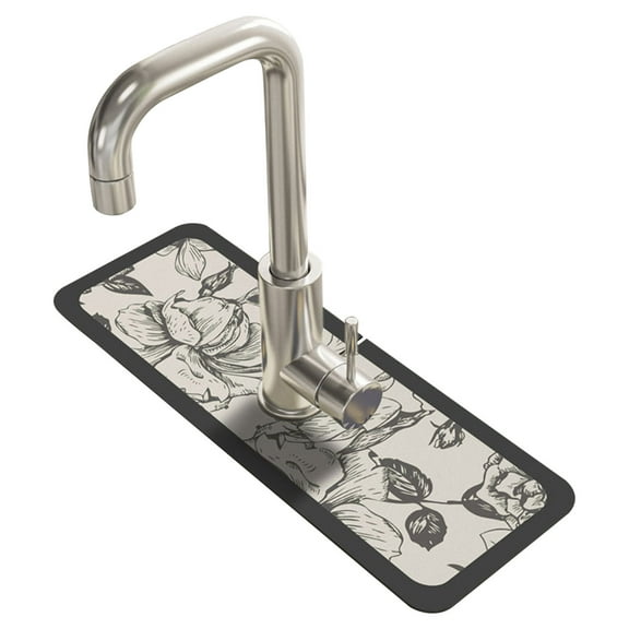 NSESSHome Kitchen Faucet Absorbent Mat, Kitchen Faucet Sink Splash Guard Wraparound Cloth Pads Sink Splash Absorbent Pad for Kitchen Bathroom Faucet Counter Sink, 15 x 5.4 Inches