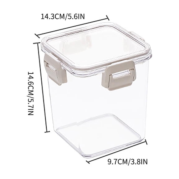 NSESSHome Kitchen Storage Square Sealed Tank, Grain Storage Tank, Pet Plastic Food Grade Refrigerator, Fresh-keeping Storage Box