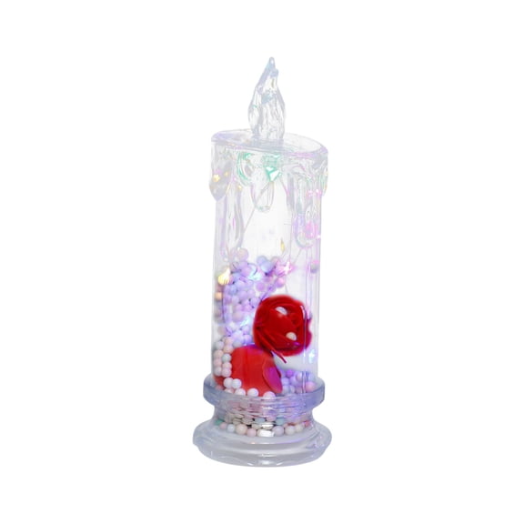 NSESSHome LED Simulation Electronic Candle Ins Transparent Rose Small Night Light Bedroom Bedside Girl Heart Decoration Decorations