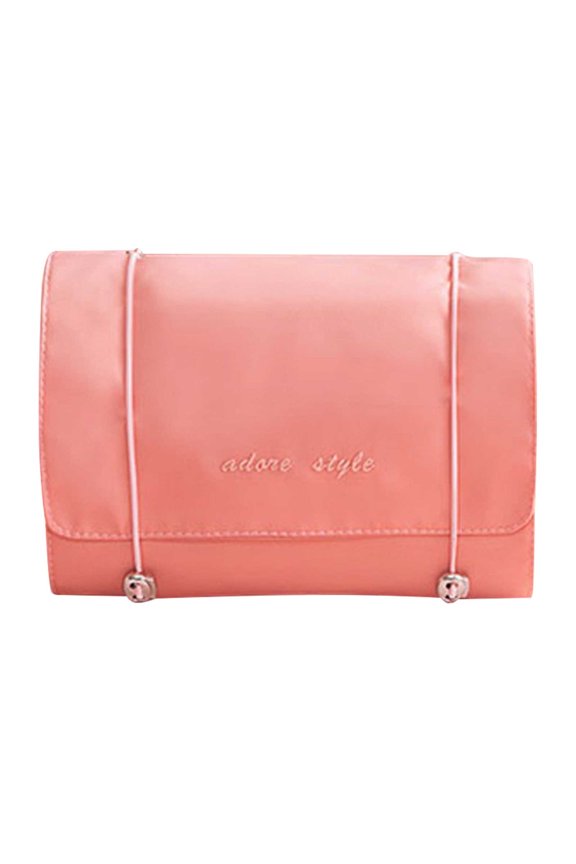 Mesh Cosmetic Backpack Portable Folding Cosmetic Backpack Mesh Zipper Pouch For Home Office Travel Accessories Organizer