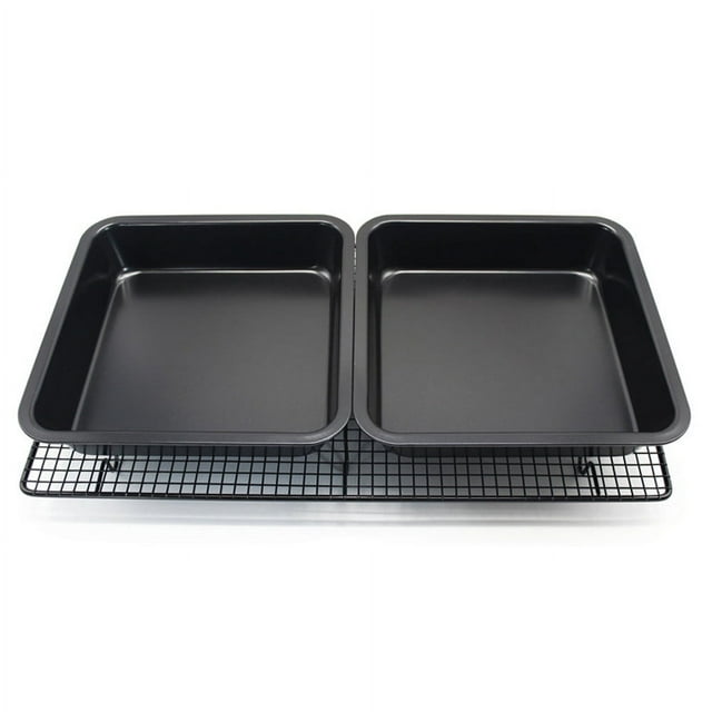 NSESSHome Mini Baking Pans 8 X 8 Inch Square Cake Pan Bread Pan Nonstick Heavy Carbon Steel Bakeware