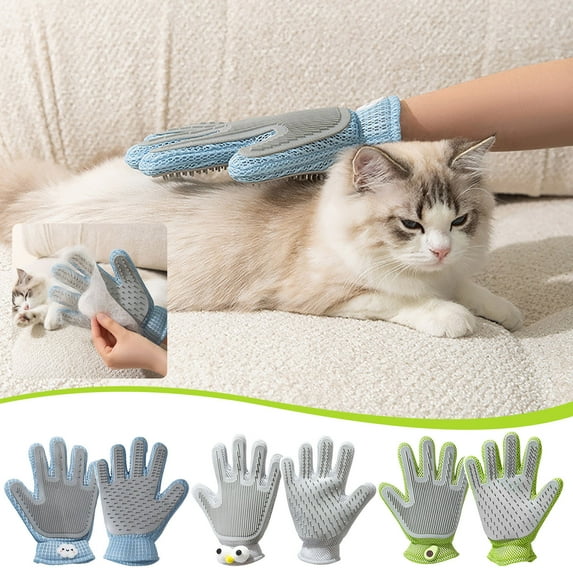 NSESSHome Pet Hair Remover Gloves, Enhance Pet Grooming Glove, Deshedding Glove for Dog and Cat, 1 Pair Left and Right Gentle De-Shedding Glove Brush