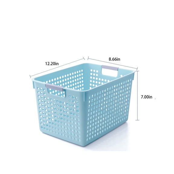 NSESSHome Plastic Laundry Basket,With Silvery Handle,Collection And Transport Clothing Board Laundry Basket,Suitable For Families And Dorms,Can Also Organize Toys