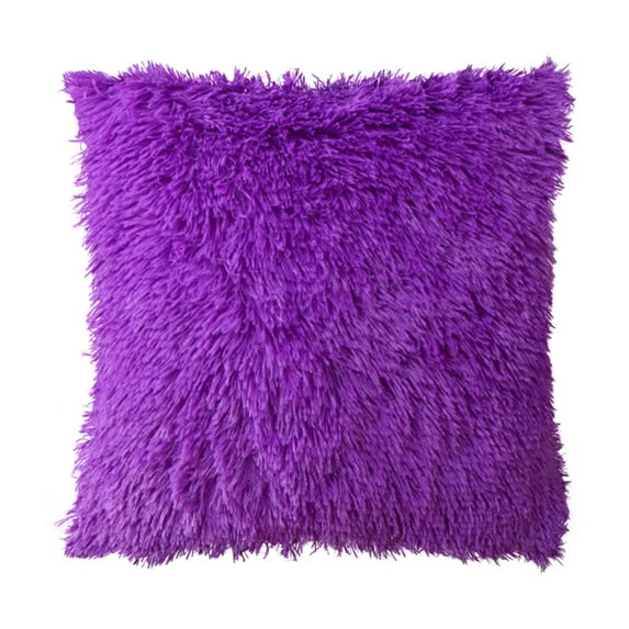 NSESSHome Plush Cushion Cover Sofa Lumbar Pillow Cover Home Decoration Solid Colorful