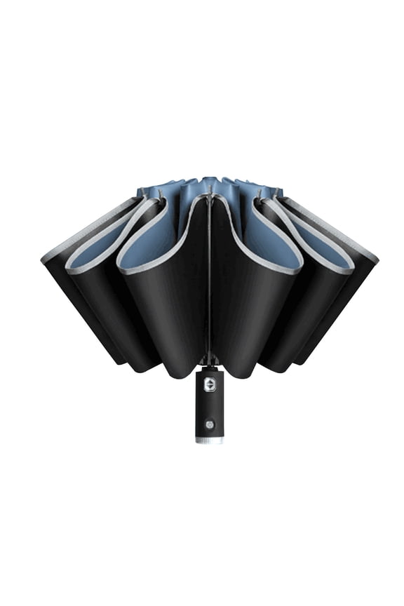 Portable Windproof Compact Travel Umbrella LED Flashlight Handle Auto Umbrella With Reflective Tape Aluminum Alloy Umbrella