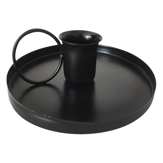 NSESSHome Retro Iron Candle Holder, Black Candlestick Holders Candlelight Stand Simple Ring Candle Stick Holder for Wedding Dinning Party Dinning Home Events Desktop Table Decor