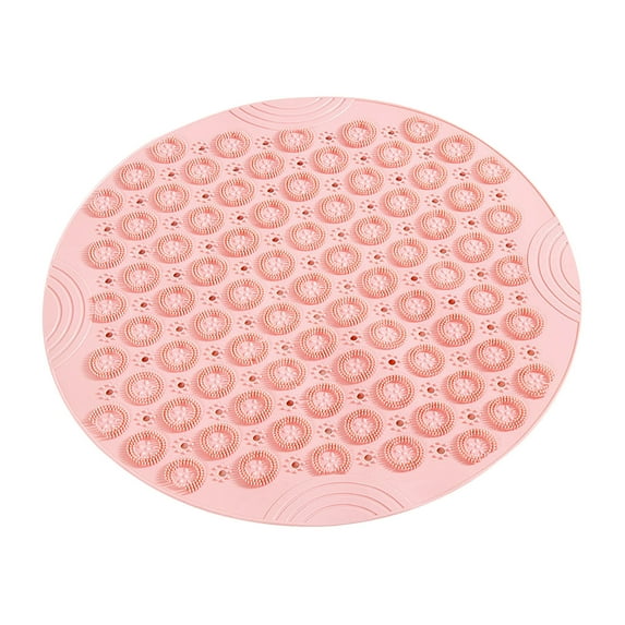 NSESSHome Round Shower Stall Mat with Suction Cups, Soft, Hair-Free, Stylish and Convenient Hanging Design, Perfect for Showers and Tubs