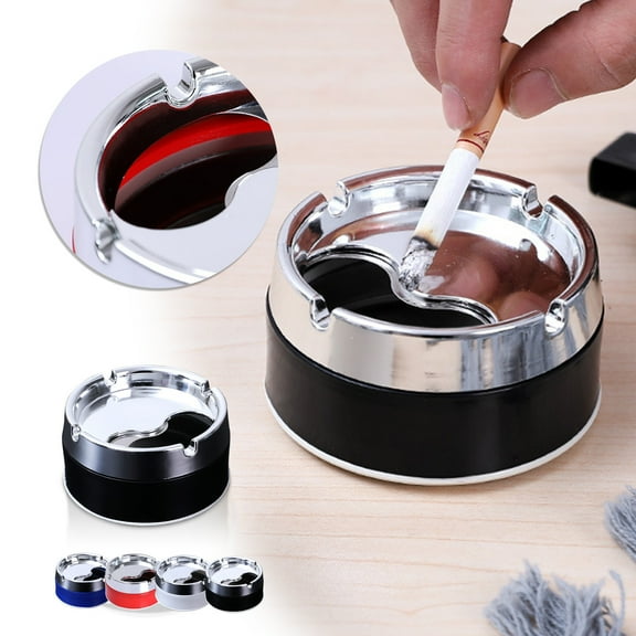 NSESSHome Sealed Windproof Ashtray,Stainless Steel Ashtrays for Cigarettes,Rotating Lid Convenient Smokeless Ashtray Cigar Ash Trays for Patio,Outdoor or Indoor,Home Office Decoration