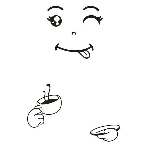 NSESSHome Smile Fridge Stickers, Cute Refrigerator Decal Smiling Face Stickers, Adhesive Vinyl Stickers on Freezer, Kitchen Wall Inside House