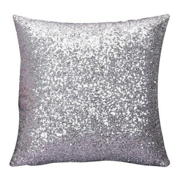 NSESSHome Solid Color Glitter Sequins Home Office Decorative Pillowcase Throw Pillow Cushion Cover 15.7 x 15.7 Inches