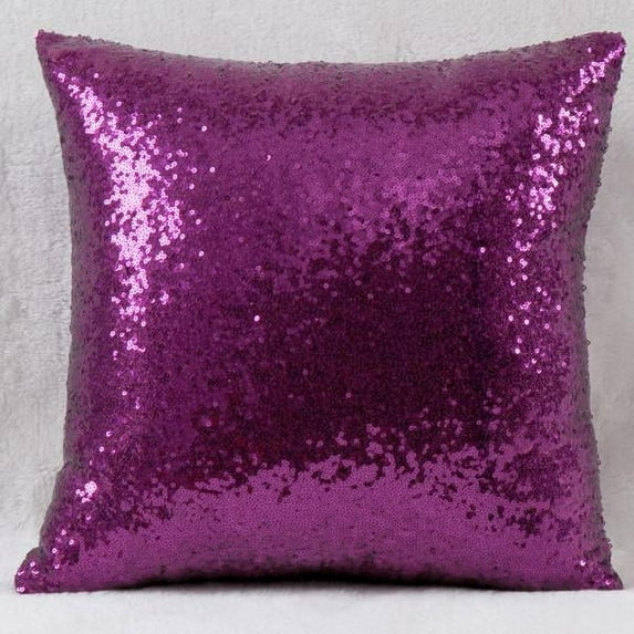 NSESSHome Solid Color Glitter Sequins Home Office Decorative Pillowcase Throw Pillow Cushion Cover 15.7 x 15.7 Inches