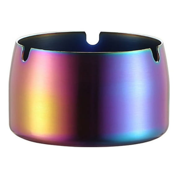 NSESSHome Stainless Steel High Temperature ResistantDrop ResistantRound Design Ashtray 7.9x7.9x4.9cm
