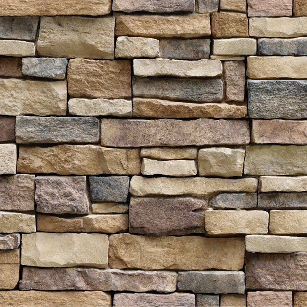 NSESSHome Stone Peel and Stick Wallpaper Rock Wallpaper-Faux Brick Wallpaper Stone Self Adhesive Removable Wallpaper Stone Contact Paper Backsplash Fireplace Vinyl Film 17.739 Inch