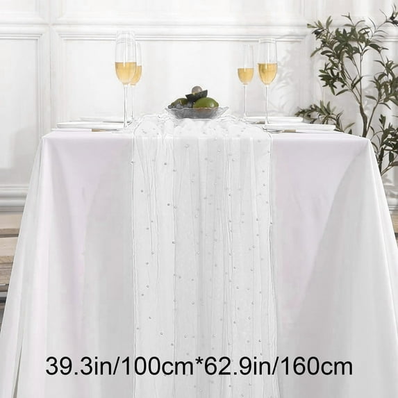 NSESSHome Table Runner Wedding Table Runner Vintage Gauze Table Runner Tablecloth