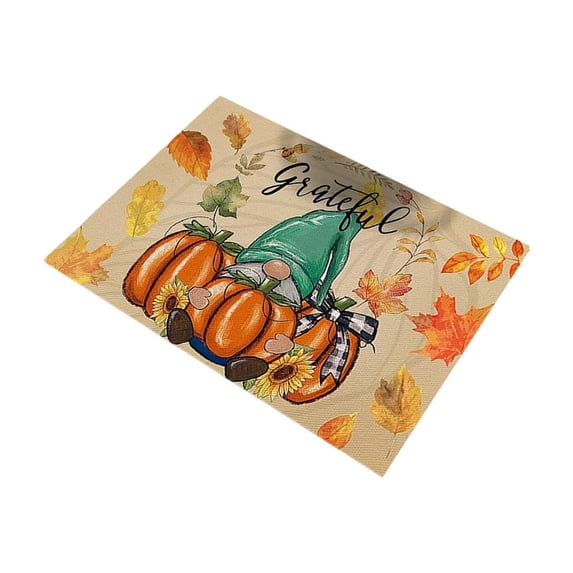 NSESSHome Thanksgiving Pumpkins Maple Leaves Fall Placemats,11.8x15.7 Inch Fall Placemats Autumn Harvest Table Mats for Dining Table Home Party Kitchen Decoration