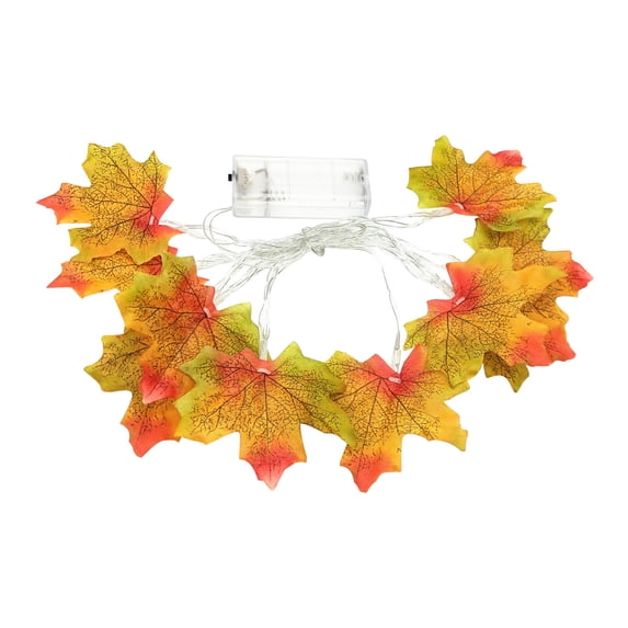 NSESSHome Thanksgiving String Lights Maple Leaf Light Hanging Lighting Decorations for Indoor Outdoor Garden Halloween Christmas Party Decor(20 Lights)