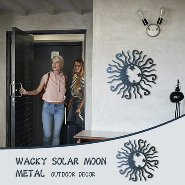 NSESSHome Wacky Solar Metal Wall Art Steel Outdoor Decor Active Metal Reflective Wall
