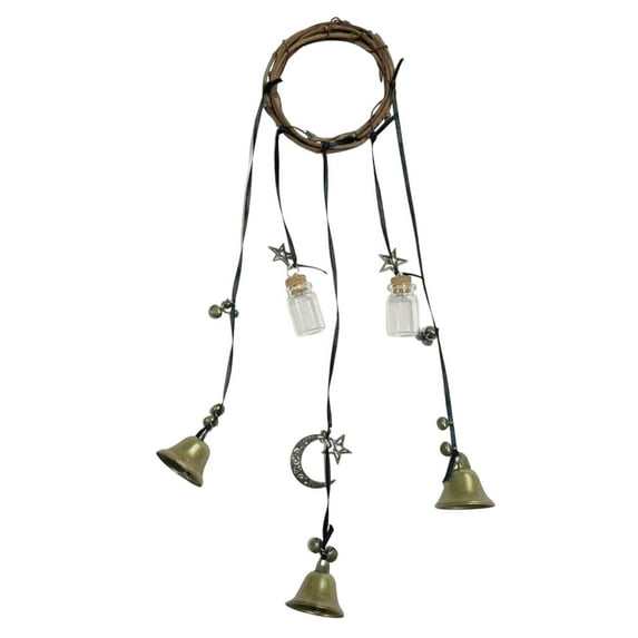 NSESSHome Witch Bells Magical Wind Chimes, Hanger Witchcraft Decor, Crystal Quartz Hanging Pendant Decor