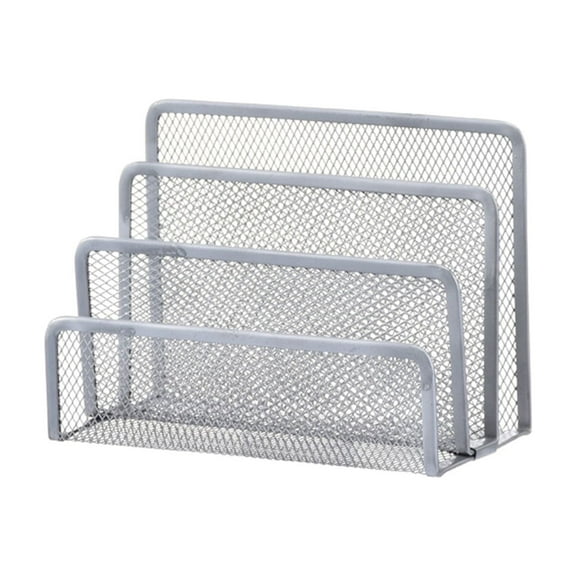NSESSHome Desk Mail Organizer, File Holder Letter Sorter with 3 Vertical Upright Metal Mesh Compartments Document, Filing, Folders, Mail, Paper Organizer for Home or Office Desktop