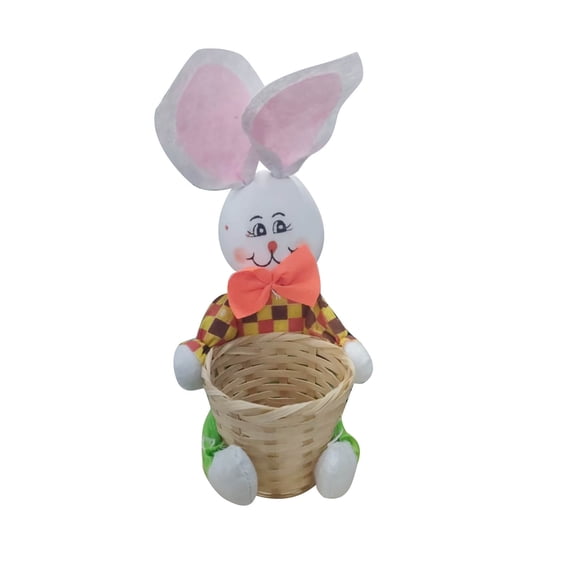 NSESSHome Easter Basket, Easter Basket Stuffed Plush Easter Basket Stuffed Cartoon Bunny Easter Egg Plush Basket, Perfect for Candy Storage, Party Decor, or Festive Home Accessories