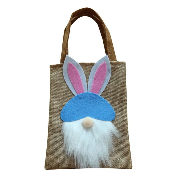 NSESSHome Easter Basket Rabbit Buckets Easter Tote Bags, Easter Egg Hunt Basket with Handle, Easter Bunny Baskets for Boys and Girls, Gnome Bunny Bags Buckets for Party Gifts