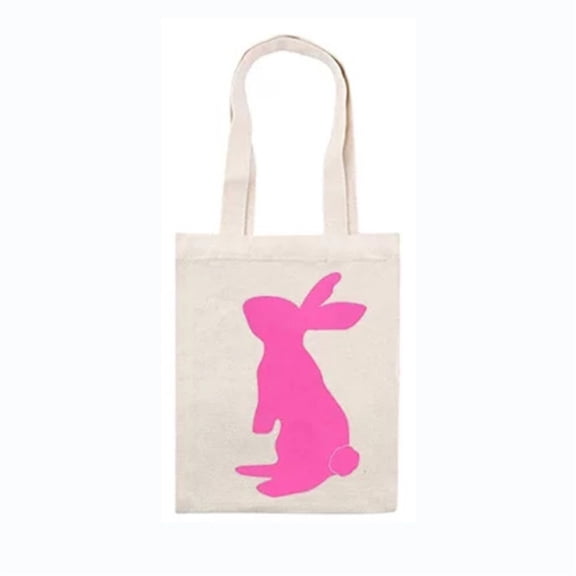 NSESSHome Easter Baskets for Kids Empty, Easter Egg Hunt Basket with Handle, Easter Bunny Baskets for Boys & Girls, Canvas Fluffy Tails Rabbit Bags Buckets for Party Gifts
