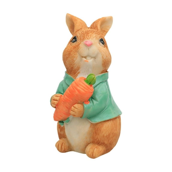 NSESSHome Easter Bunnies Rabbit Egg Figurines Fairy Garden Accessories Bunnies Resin Easter Ornaments for Home Garden Bonsai Decoration Mini Rabbit Statue Figurines for Potted Plants