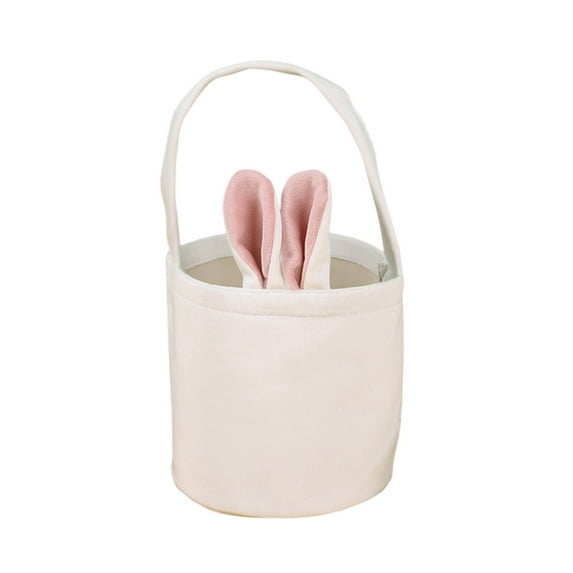 NSESSHome Easter Bunny Basket Bag Easter Rabbit Bucket Easter Tote Bag with long Ear, Egg Hunting Easter Bags, Unique Basket for Toys Gifts and Candies