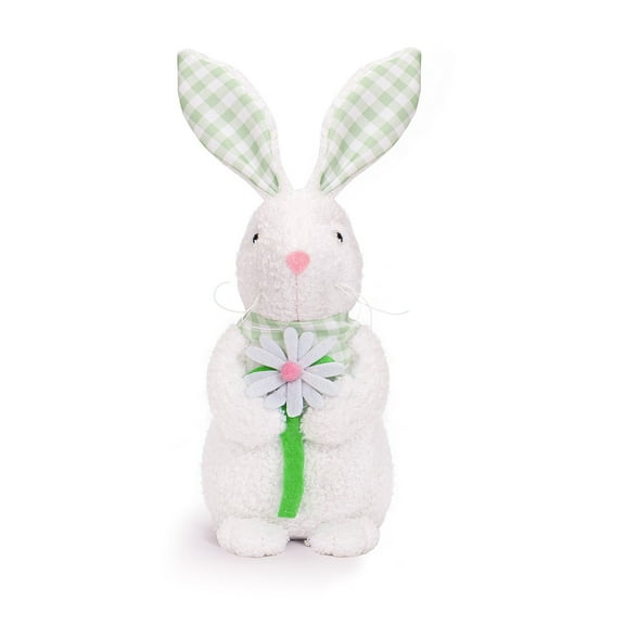 NSESSHome Easter Bunny Figurine Decor, Standing Spring Rabbit Statue Tabletop Ornament, Festival Present for Garden Home Table Office Dining Room Mantle Party Supplies