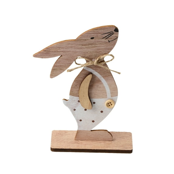NSESSHome Easter Bunny Table Wooden Signs Bunny Shaped Farmhouse Decor Spring Bunny Wood Tabletop Easter Decorations Easter Bunny Dining Room Table Decor Sign Bunny Decor with Rope