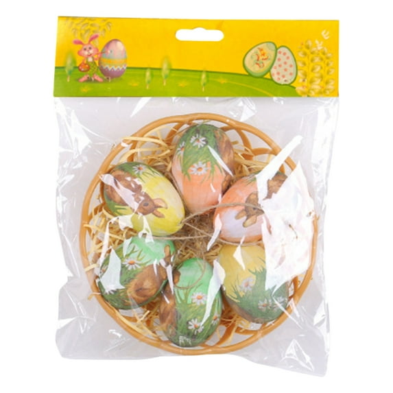 NSESSHome Easter Eggs Hanging Pendant Ornaments Colorful for Easter Tree Basket Decor Party Favors Supplies Home