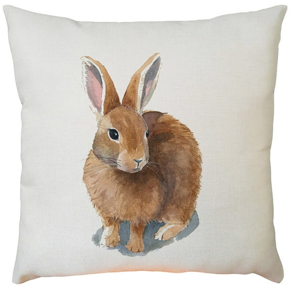 NSESSHome Easter Pillow Cover Watercolor Bunny Flower Eggs Cushion Cover Happy Easter Throw Pillows Case Spring Farmhouse Decorations for Home Office Sofa Bed