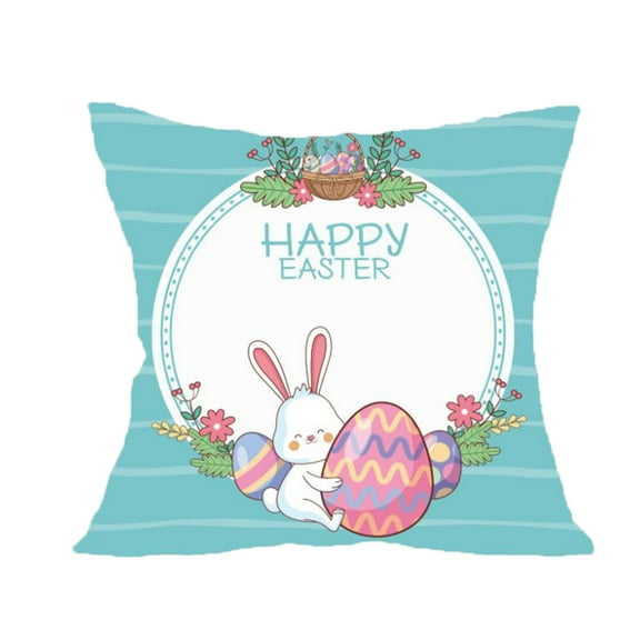NSESSHome Easter Pillow Covers Easter Decorations for Spring Farmhouse Pillows Easter Decorative Throw Pillows Bunny Eggs Welcome Throw Cushion Case for Home Decor