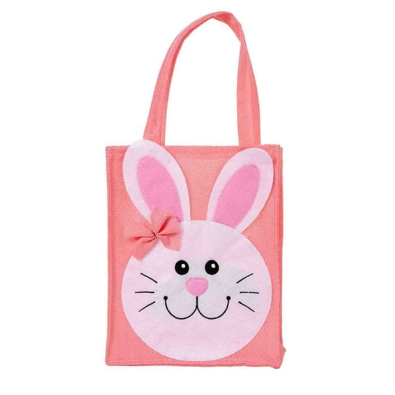 NSESSHome Easter Reusable Canvas Gift Bags with Handles, Large Bunny Easter Gift Treat Candy Bags Bulk Easter Basket for Kids Easter Party Favors and Easter Egg Hunt