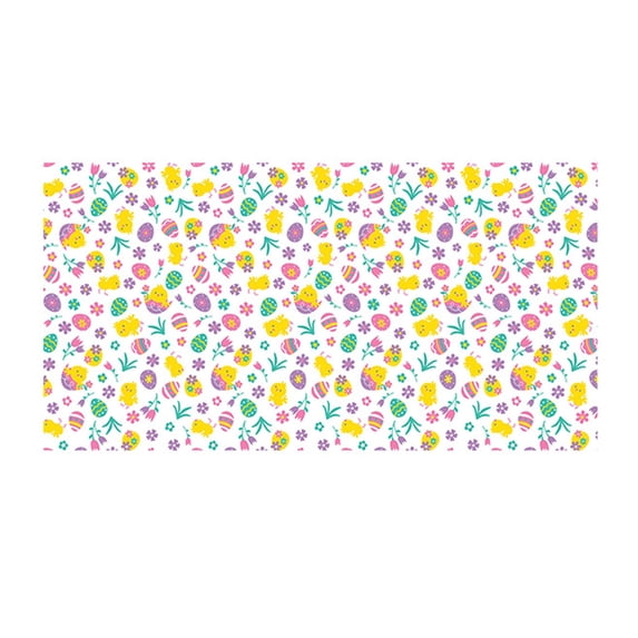 NSESSHome Easter Tablecloth Party Decorations, Easter Eggs Plastic Tablecloth Table Decor, Watercolor Spring Easter Disposable Rectangle Table Cover for Home, Kitchen, Dining Room