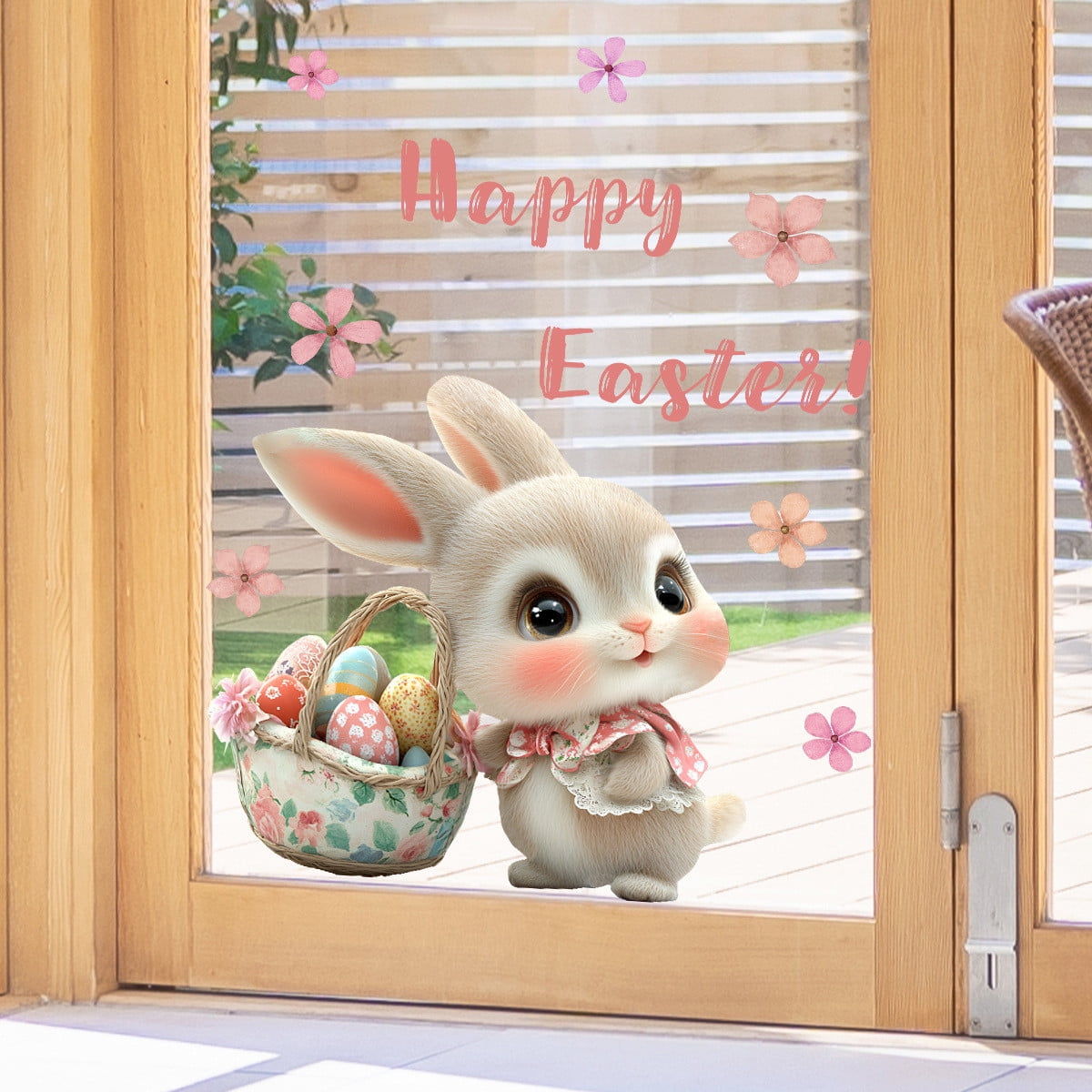 NSESSHome Easter Window Clings Happy Easter Bunny Rabbit Egg Window ...