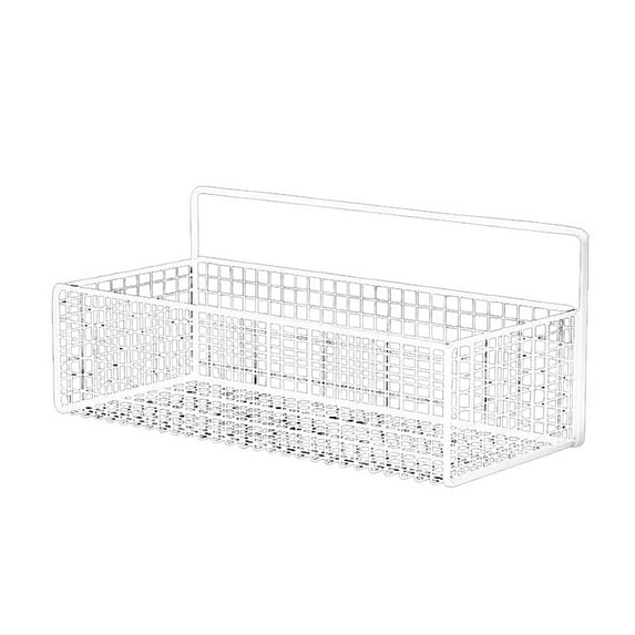 NSESSHome Farmhouse Metal Wire Bin Basket with Wall Mount, Portable Hanging Wall Basket, Rustic Home Storage Organizer for Cabinets, Pantry, Closets, Bathroom, Kitchen,Bedroom