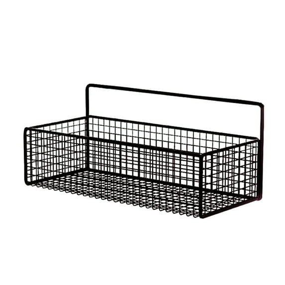 NSESSHome Farmhouse Metal Wire Bin Basket with Wall Mount, Portable Hanging Wall Basket, Rustic Home Storage Organizer for Cabinets, Pantry, Closets, Bathroom, Kitchen,Bedroom