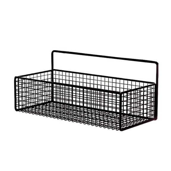 NSESSHome Farmhouse Metal Wire Bin Basket with Wall Mount, Portable Hanging Wall Basket, Rustic Home Storage Organizer for Cabinets, Pantry, Closets, Bathroom, Kitchen,Bedroom
