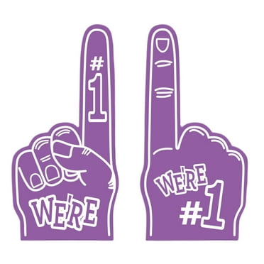 NSESSHome Giant Foam Finger 18 Inch, Number 1 Universal Foam Hand for Occasions - Cheerleading for Sports - Exciting Vibrant Colors use as Celebration - Great for Sports Events Games School Business