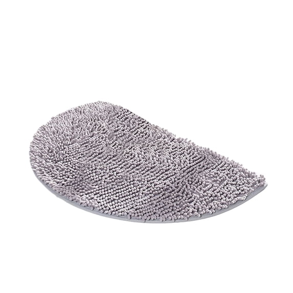 NSESSHome Half Round Bath Mat Non-Slip Grey Bathroom Rugs Semicircle Chenille Bath Rugs Water Absorbent Floor Mats for Kids Ultra Soft Washable Bathroom Dry Fast Shower Mat Area Rugs 19.68" x 13.77"