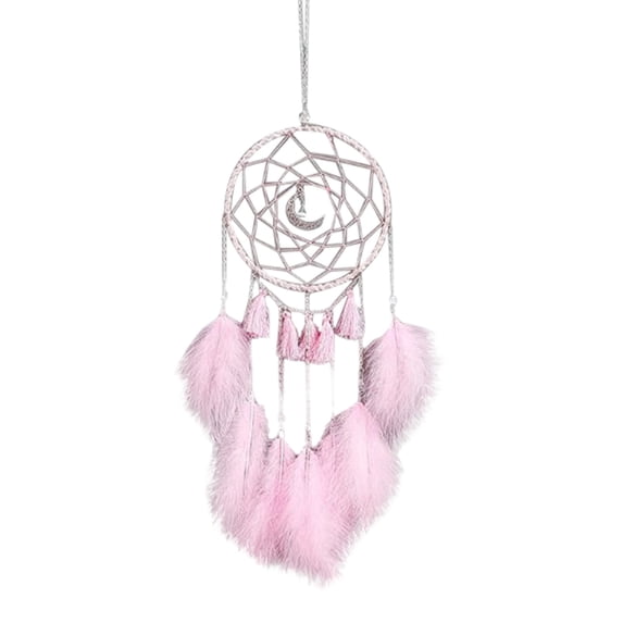 NSESSHome Handmade Dreamcatcher with Feathers and LED Lights, Wall Hanging for Home Decor and Good Luck Gift