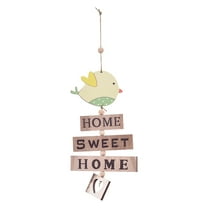 NSESSHome Happy Easter Chicken Table Sign Easter Wooden Block Table Sayings Easter Wooden Table Decor Rustic Farmhouse Holiday Decorations for Spring Easter Decor