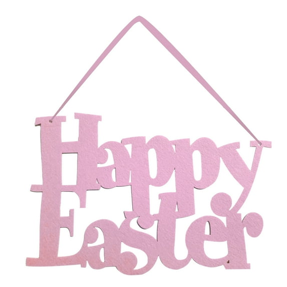 NSESSHome Happy Easter Wreath Decorations for Front Door Outdoor, 3D Wooden Easter Door Hanging Decor Flowers Egg Spring Wreaths with Happy Bunny Welcome Sign for Porch Wall Room Farmhouse