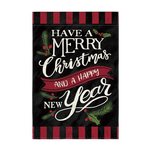 NSESSHome Have A Merry Christmas And A Happy New Year Garden Flag 11.8 x 17.7 Inch Double Sided, Winter Holiday Yard Outdoor Decorative Flag