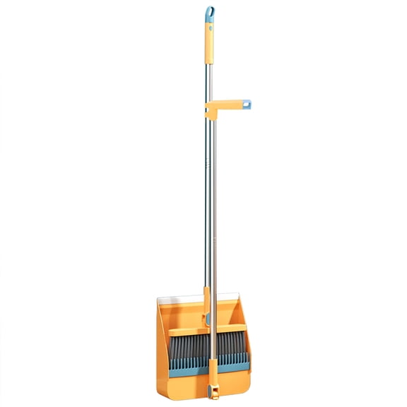 NSESSHome Long Handle Broom and Dustpan Set,Upright Dust Pan Combo for Home, Kitchen, Room, Office, Lobby Floor Use Without Bending