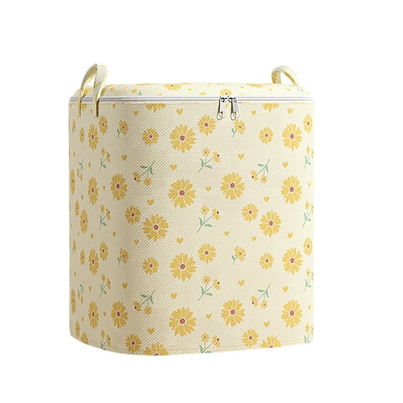 NSESSHome Non-woven Zipper Storage Bag Moving Quilt Storage Basket Travel Large-capacity Foldable Clothing Storage Bag with Durable Handles Blanket Storage