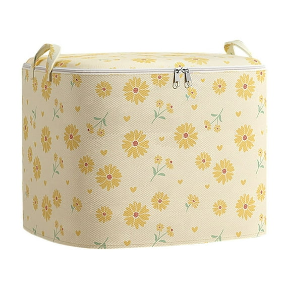 NSESSHome Non-woven Zipper Storage Bag Moving Quilt Storage Basket Travel Large-capacity Foldable Clothing Storage Bag with Durable Handles Blanket Storage