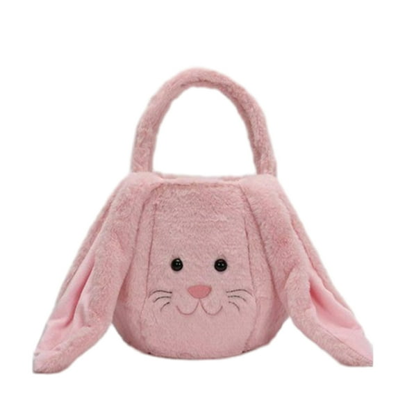 NSESSHome Plush Easter Bunny Basket for Kids Boys Girls Easter Buckets with Long Plush Ear Personalized Egg Hunting Easter Bags,Bunny Kids Easter Tote Bags for Easter Decorations Candy